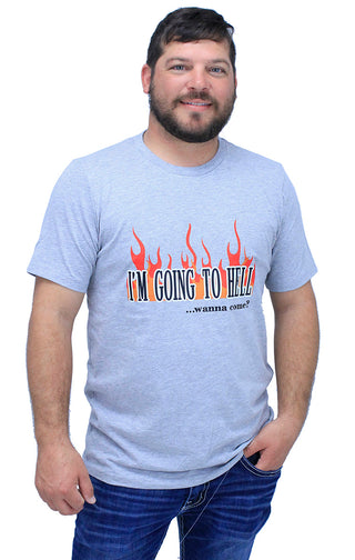 I'm Going To Hell T-Shirt - Gray #HPTS43-LGY-HELL
