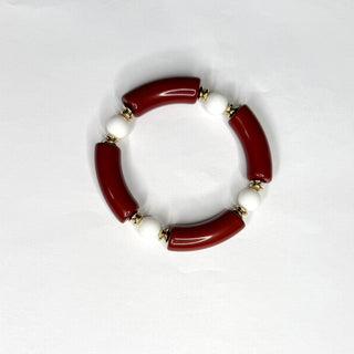 Garnet & White Bracelet #VLJB320-GARWHT