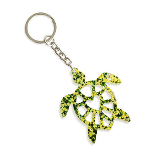Green & Gold Glitter Turtle Keychain #ACK-SD24-TUR-GRNGDGLT