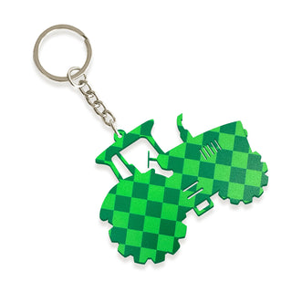 Green Check Tractor Keychain #ACK-TC24-TRACTOR-GRNCHK