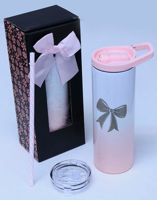 Ombre' 20oz Skinny Tumbler with Hook Handle & Clear Lid Set #TSK20OMB
