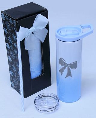 Ombre' 20oz Skinny Tumbler with Hook Handle & Clear Lid Set #TSK20OMB