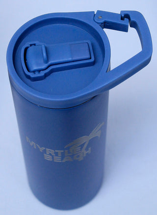 Blue Skinny 20oz Tumbler with Hook Handle & Clear Lid Set #TSK20PC-U-LOGO