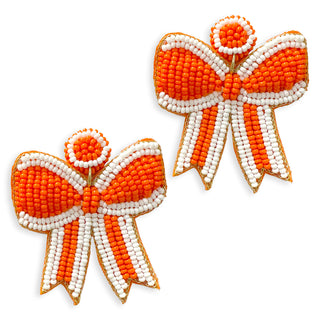 Orange Bow Earrings #VLJE6410-ORG