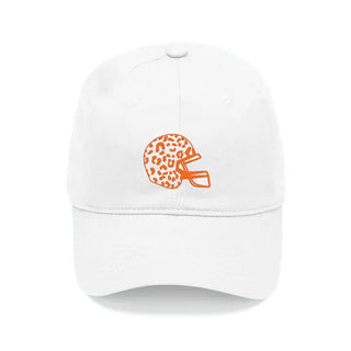 White Cap with Orange Leopard Helmet