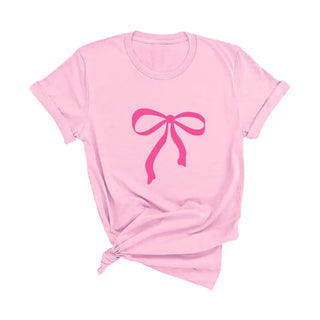 Hot Pink Bow T-Shirt #HPTS-LTPKLG-HTPKBOW