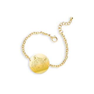 Tiger Disc Gold Bracelet