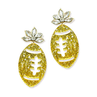 Textured Gold Football Earrings