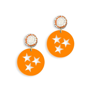 Orange Tri-Star Earrings