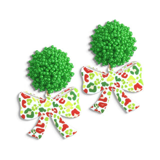 Festive Leopard Bow Earrings