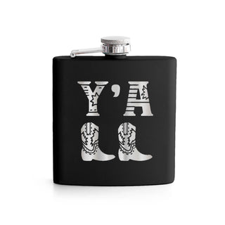 Y'all Black 6oz Flask