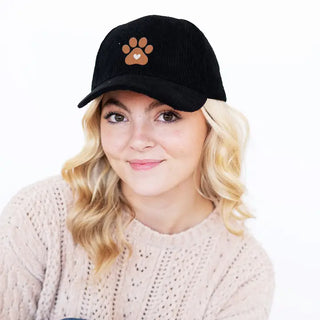 Heart Paw Corduroy Cap