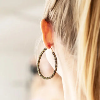 Black & Gold Demi Earrings #VLJ2110-BLKGD