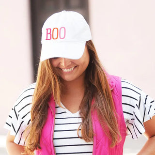 Multicolor Boo White Cap