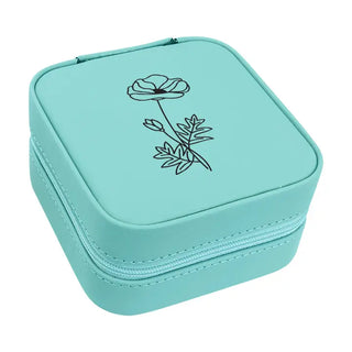 Birth Month Flower Jewelry Case #L2303-BLK-APR