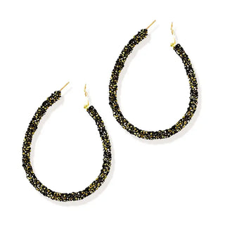 Black & Gold Demi Earrings #VLJ2110-BLKGD