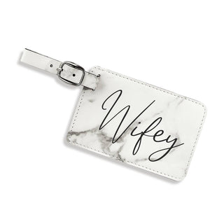 Wifey Marble Leatherette Luggage Tag #L866-MARBLE-WIFEY