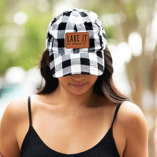 Lake It or Leave It Buffalo Check Cap #L190-BLKCHECK-P102-LEAVE