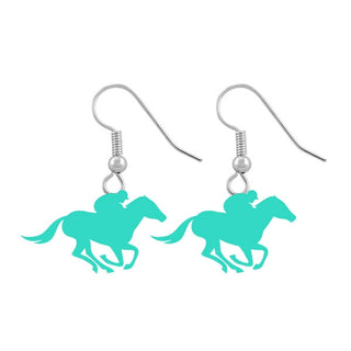 Mint Derby Horse Earrings