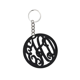 Black Vine Monogram Acrylic Keychain