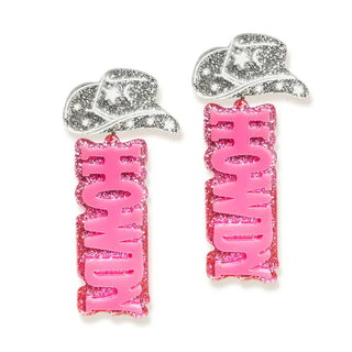 Howdy Glitter Earrings #VLJE5932-HTPK