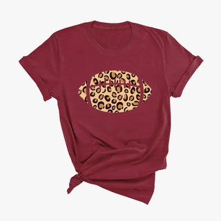 Leopard Football T-Shirt #HPTS-BLKLG-LPRDFB