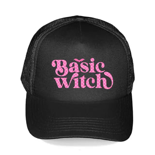 Basic Witch Check Trucker Hat #L197-BLK-SMBWCHK24