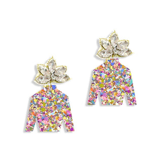 Multi Glitter Jockey Earrings