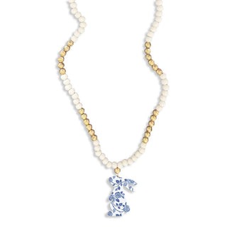 Blue Floral Bunny Tori Necklace