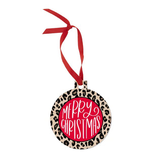 Leopard Merry Christmas Ornament