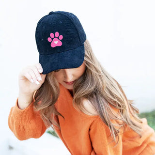 Heart Paw Corduroy Cap