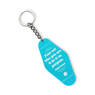 Teal & White Acrylic Do it on Purpose Keychain