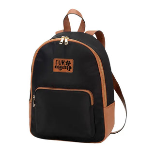 Fur Mama Black Nylon Lauren Backpack