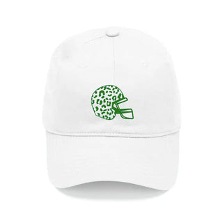 White Cap with Green Leopard Helmet