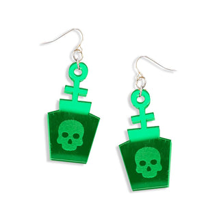 Mirrored Green Poison Earrings
