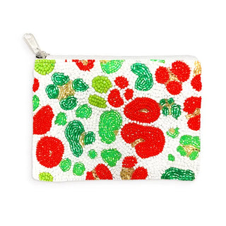 Festive Leopard Beaded Coin Purse #MNA0193VL-FEST