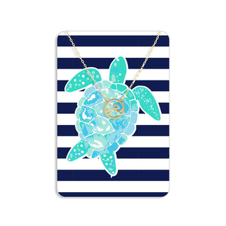 Turtle Navy Stripe Keepsake Card