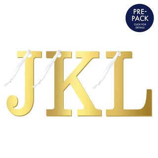 Gold Mirrored Initial Ornament Pre-Pack
