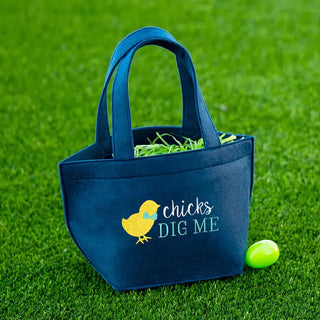 Chicks Dig Me Felt Easter Tote #M959VL-BLK-DCHICK
