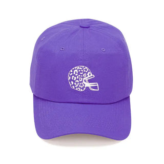 Purple Leopard Helmet Cap