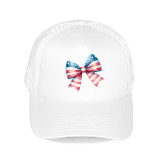Stars & Stripes Bow Trucker Hat