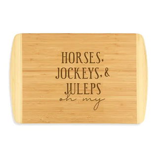 Horses, Jockeys & Juleps Two-Tone Cutting Board