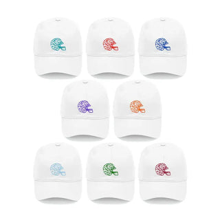 White Cap with Purple Leopard Helmet