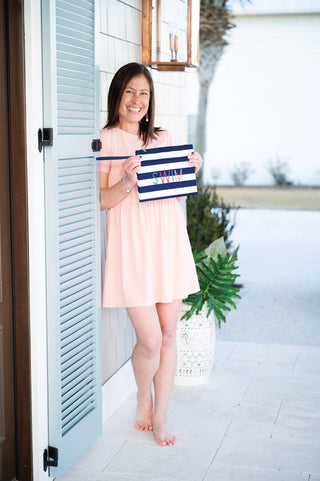 Navy Stripe Swim Wet Bag