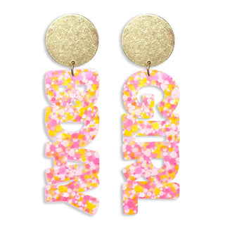 Groovy Acrylic BDay Girl Earrings