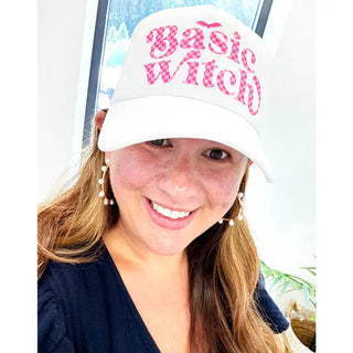 Basic Witch Check Trucker Hat #L197-BLK-SMBWCHK24