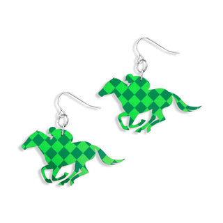 Green Diamonds Derby Earrings