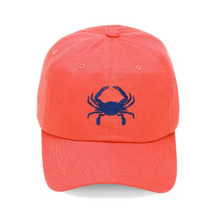 Crab Embroidered Cap #M190VL-CORAL-CRAB