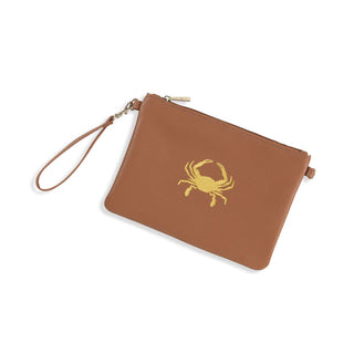 Gold Crab Camel Madeline Wristlet
