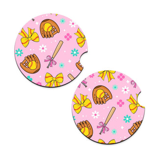 Softball Car Coaster Set #SPACK-CC132-SBALL25